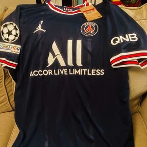 PSG Messi Jersey Champions league logos